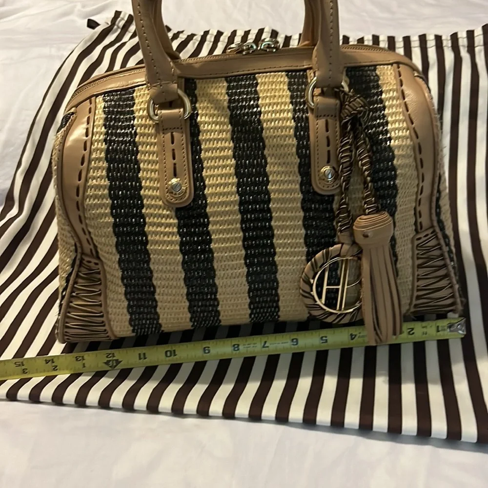Henri Bendel leather and straw bag - Picture 5 of 11